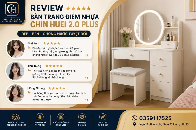 Đánh giá bàn phấn trang điểm nhựa Chin Huei 2.0 plus