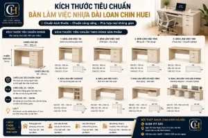 Kích thước tiêu chuẩn của bàn làm việc nhựa Đài Loan Chin Huei