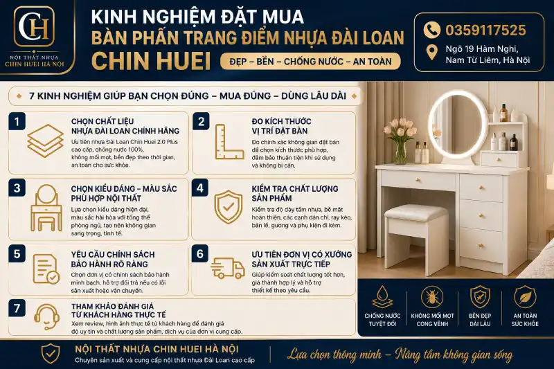 Kinh nghiệm đặt mua bàn phấn trang điểm nhựa Đài Loan Chin Huei
