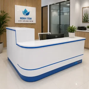 Quầy bàn lễ tân chữ L nhựa Đài Loan Chin Huei đẹp CH-QN01