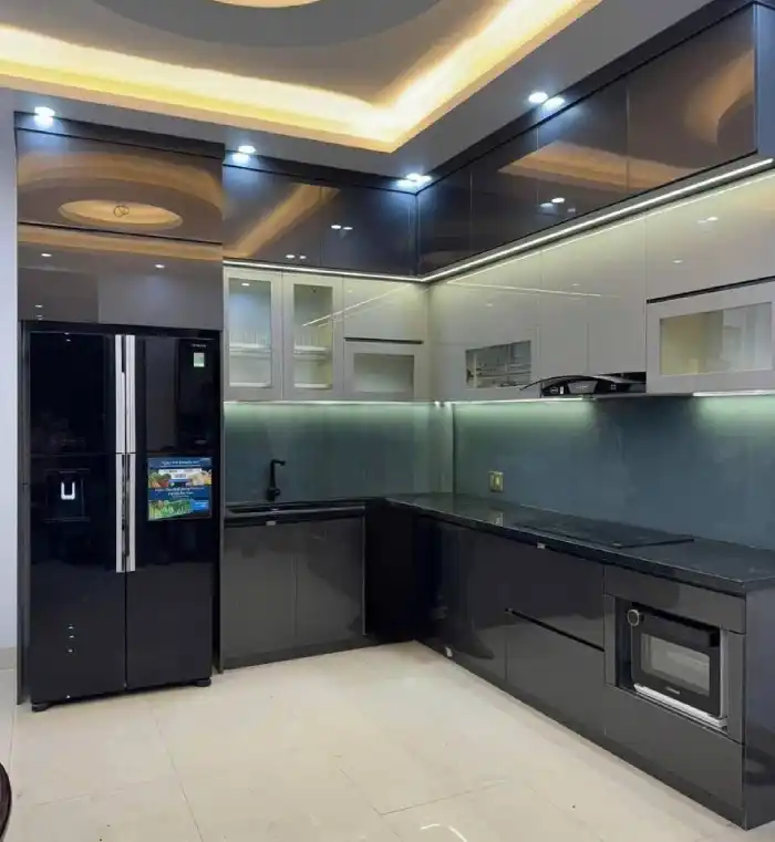 Tủ bếp chữ L có máy rửa bát nhựa Chin Huei 2.0 plus CH-TBL02
