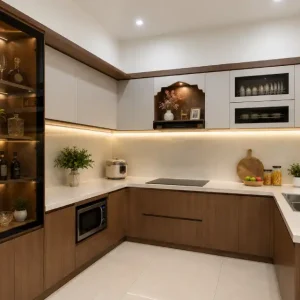 Tủ bếp chữ U đẹp hiện đại nhựa Chin Huei 2.0 plus CH-TBU01