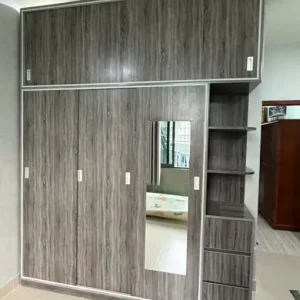 Tủ nhựa quần áo cánh lùa 4 cánh 1 kệ kịch trần có gương Chin Huei 2.0 Plus cao cấp CH-CHP12