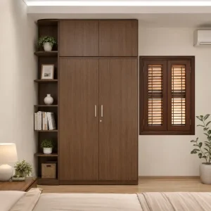 Tủ quần áo 2 cánh mở kịch trần kèm 1 kệ trang trí nhựa Đài Loan Chin Huei CH-T2C10