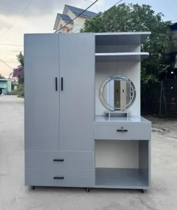 Tủ quần áo 2 cánh mở liền bàn trang điểm nhựa Đài Loan Chin Huei CH-T2C09