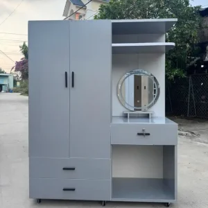 Tủ quần áo 2 cánh mở liền bàn trang điểm nhựa Đài Loan Chin Huei CH-T2C09