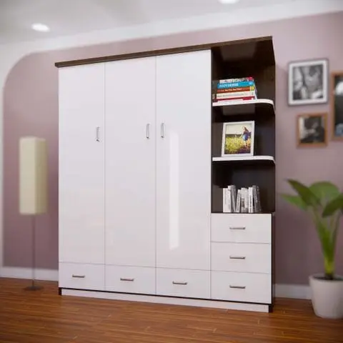 Tủ quần áo 3 cánh 6 ngăn kéo 1 kệ nhựa Đài Loan Chin Huei cho chung cư CH-T3C06