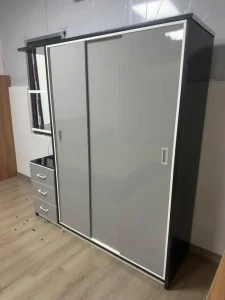 Tủ quần áo 3 cánh lùa 3 ngăn kéo 1 kệ trang trí nhựa Đài Loan Chin Huei TCL02