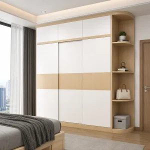 Tủ quần áo 3 cánh lùa kịch trần 1 kệ nhựa Đài Loan Chin Huei CH-T3C08