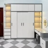 Tủ quần áo 4 cánh lùa 1 kệ kịch trần liền bàn trang điểm nhựa Đài Loan Chin Huei CH-TCL07