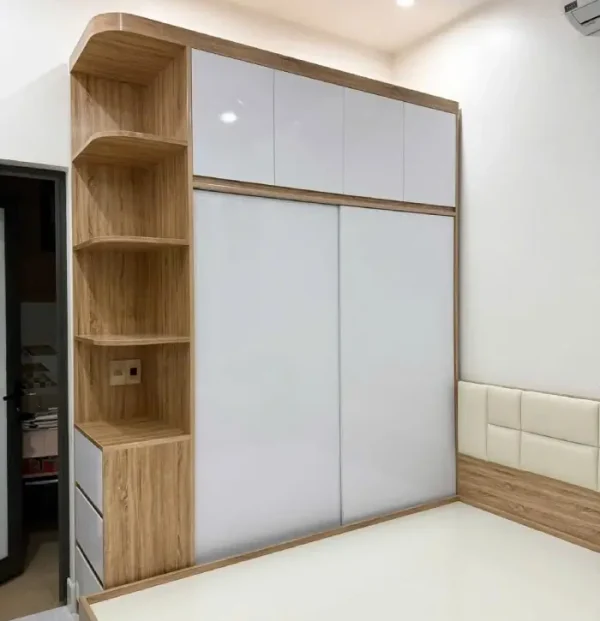 Tủ quần áo 4 cánh lùa 1 kệ trang trí kịch trần nhựa Đài Loan Chin Huei CH-TCL03 giao tại ngõ 6 Miêu Nha Xuân Phương