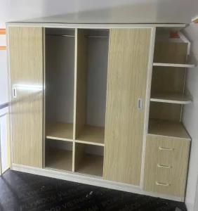 Tủ quần áo 4 cánh lùa 3 ngăn kéo 1 kệ trang trí nhựa Đài Loan Chin Huei TCL01