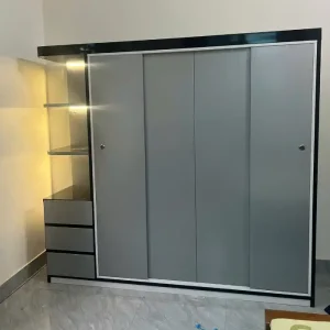 Tủ quần áo 4 cánh lùa kèm kệ trang trí nhựa Đài Loan Chin Huei CH-T4C16