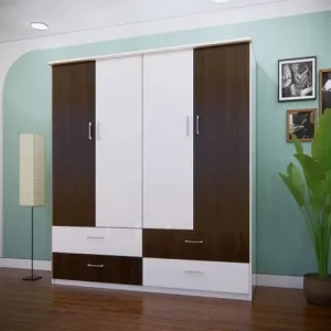 Tủ quần áo 4 cánh mở 4 ngăn kéo to dưới nhựa Đài Loan Chin Huei CH-T4C04