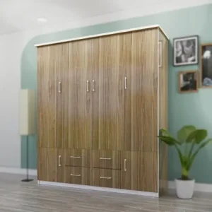 Tủ quần áo 4 cánh mở 6 ngăn kéo có khóa nhựa Đài Loan Chin Huei CH-T4C06