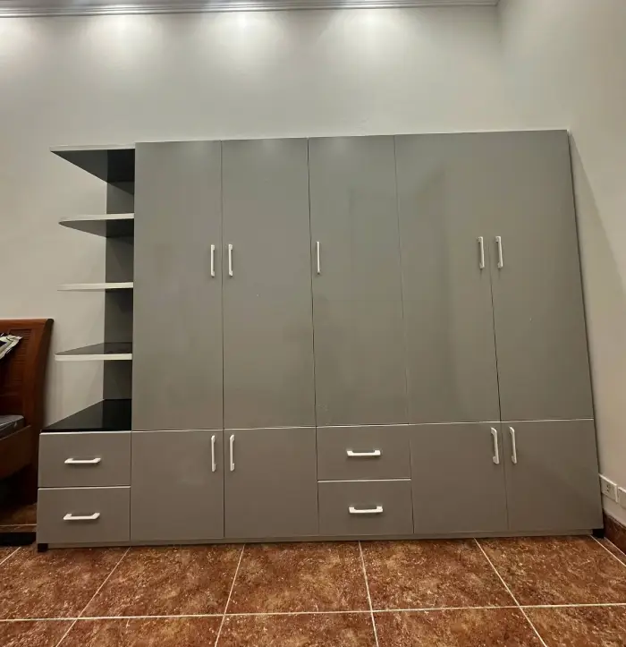 Tủ quần áo 5 cánh mở 1 kệ 6 ngăn kéo nhựa Đài Loan Chin Huei tiêu chuẩn CH-T5C05
