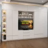 Tủ quần áo 5 cánh mở kịch trần có kệ tivi giữa nhựa Đài Loan Chin Huei CH-T5C08