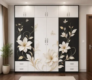 Tủ quần áo 6 cánh kịch trần in 3D nhựa Đài Loan Chin Huei CH-T3D10