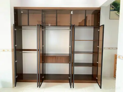 Tủ quần áo 6 cánh kính cường lực + nhựa Chin Huei 2.0 Plus cao cấp CH-CHP18 - Image 3
