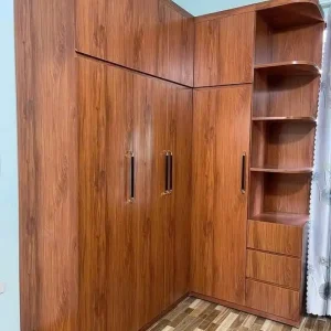 Tủ quần áo chữ L 2&3 cánh kịch trần có kệ trang trí nhựa Đài Loan Chin Huei CH-TAL03