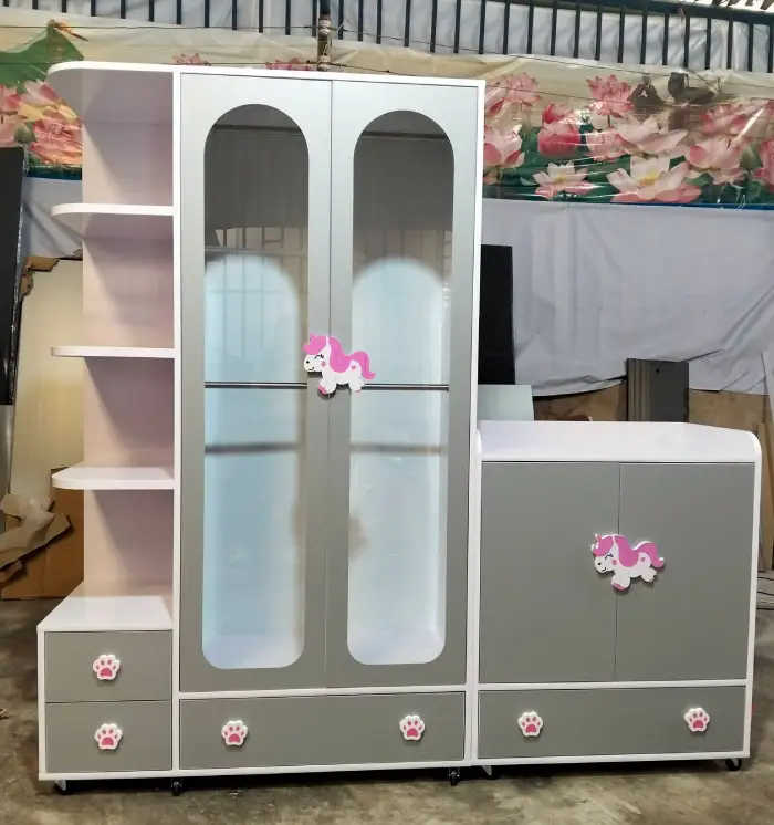 Tủ quần áo trẻ em nhựa Đài Loan Chin Huei kèm cánh kính CH-TTE10