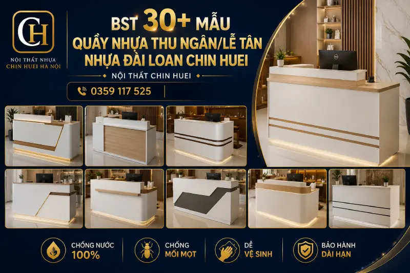 Quầy lễ tân/thu ngân nhựa Đài Loan Chin Huei