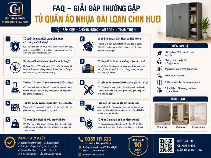 FAQ về tủ quần áo nhựa Đài Loan Chin Huei