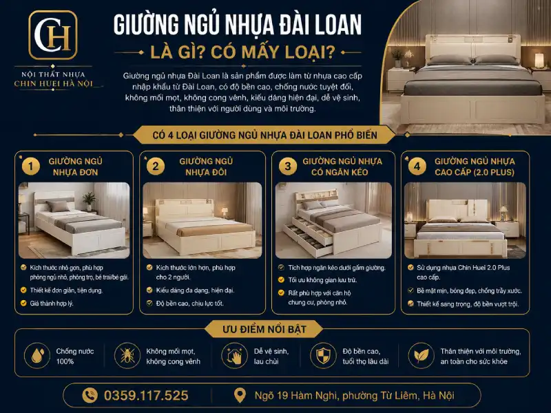 Giường ngủ nhựa Đài Loan là gì? Có mấy loại