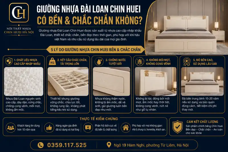 Giường nhựa Đài Loan Chin Huei có bền & chắc chắn không