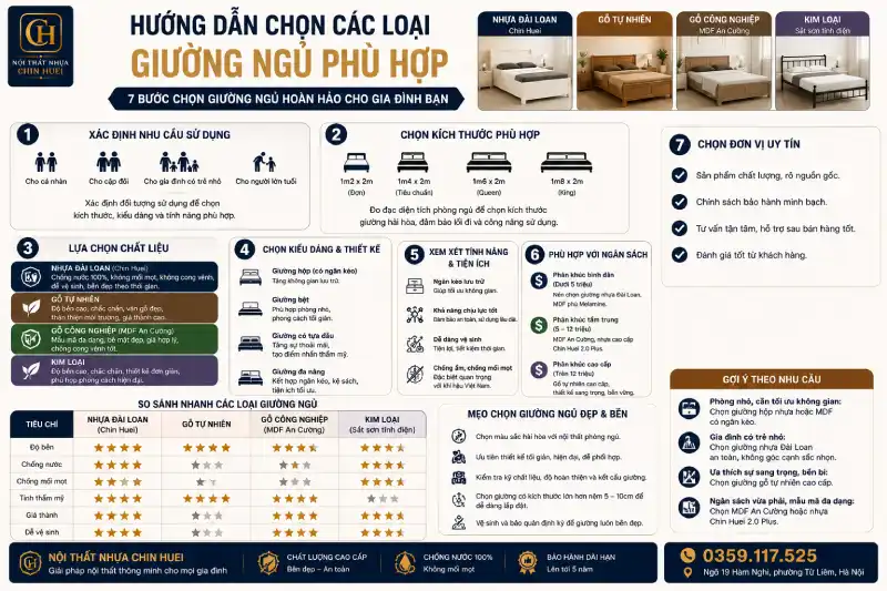 Hướng dẫn chọn các loại giường ngủ phù hợp