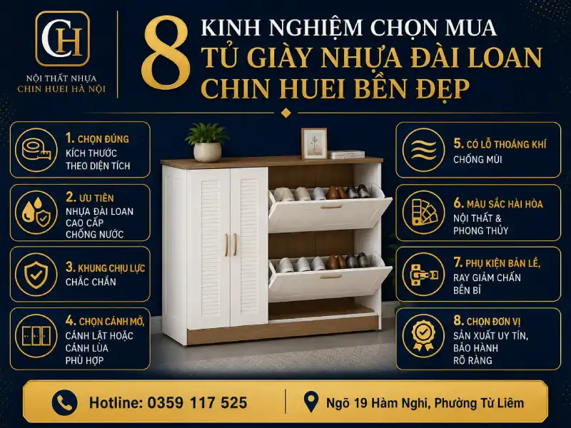 Kinh nghiệm chọn mua tủ giày nhựa Đài Loan Chin Huei