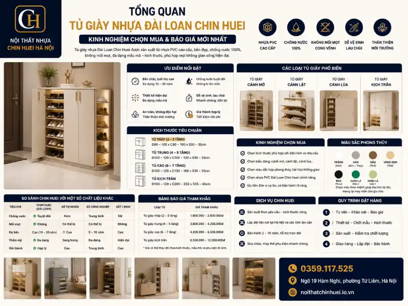 Tổng quan tủ giày nhựa Đài Loan Chin Huei