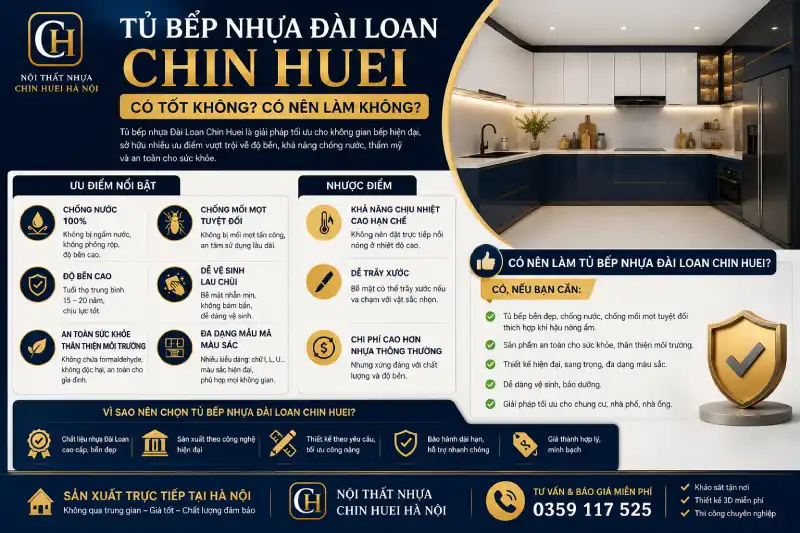Tủ bếp nhựa Đài Loan Chin Huei có tốt không