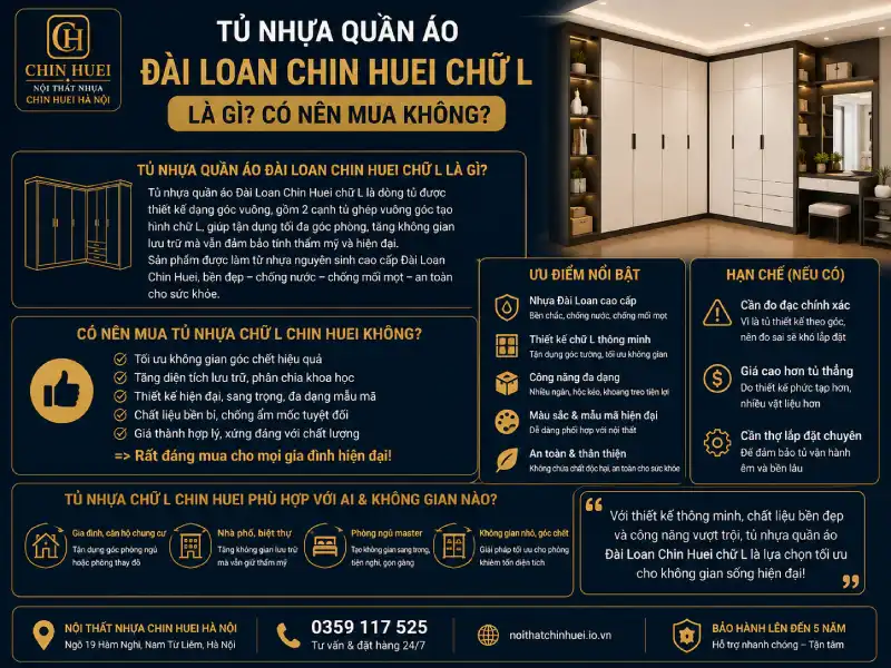 Tủ nhựa quần áo Đài Loan Chin Huei chữ L là gì