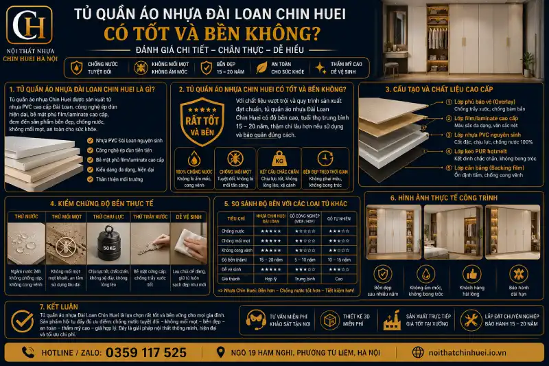 Tủ quần áo nhựa Đài Loan Chin Huei có tốt và bền không