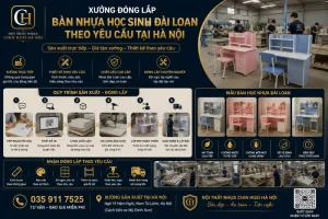 Xưởng đóng lắp bàn nhựa học sinh Đài Loan theo yêu cầu tại Hà Nội