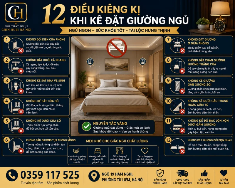 điều kiêng kị khi kê đặt giường nhựa Đài Loan Chin Huei