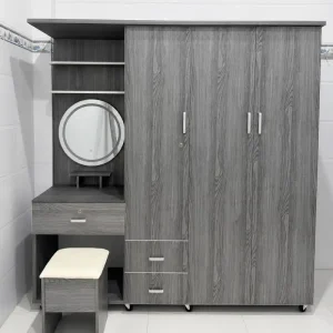 Tủ nhựa quần áo 3 cánh mở thấp liền bàn trang điểm nhựa Đài Loan Chin Huei CH-T3C11