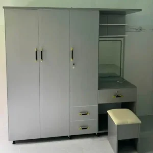 Tủ nhựa quần áo 3 cánh mở thấp liền bàn trang điểm nhựa Đài Loan Chin Huei CH-T3C11