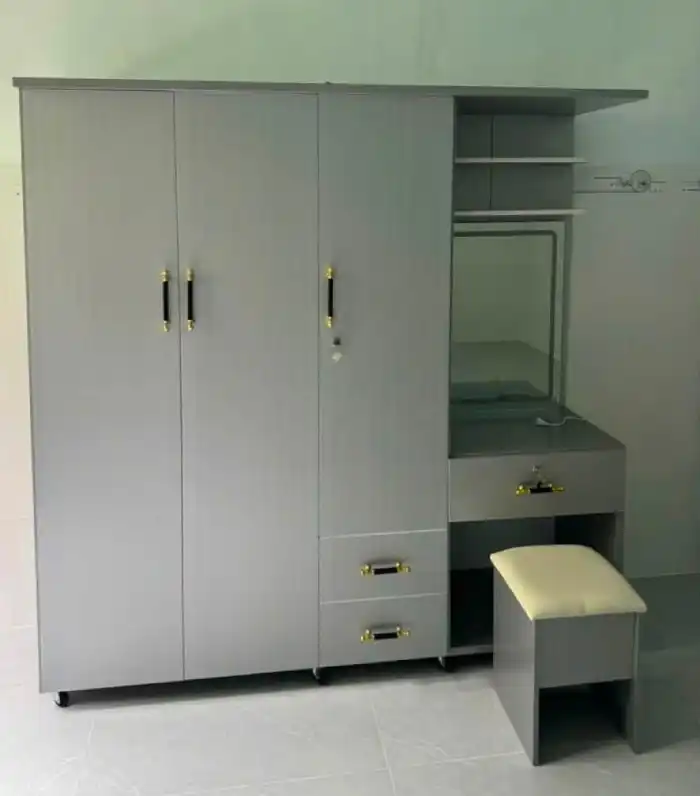 Tủ nhựa quần áo 3 cánh mở thấp liền bàn trang điểm nhựa Đài Loan Chin Huei CH-T3C11