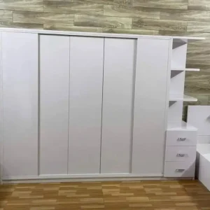 Tủ nhựa quần áo 5 cánh lùa kèm 1 kệ đơn giản Đài Loan Chin Huei CH-TCL10 màu trắng