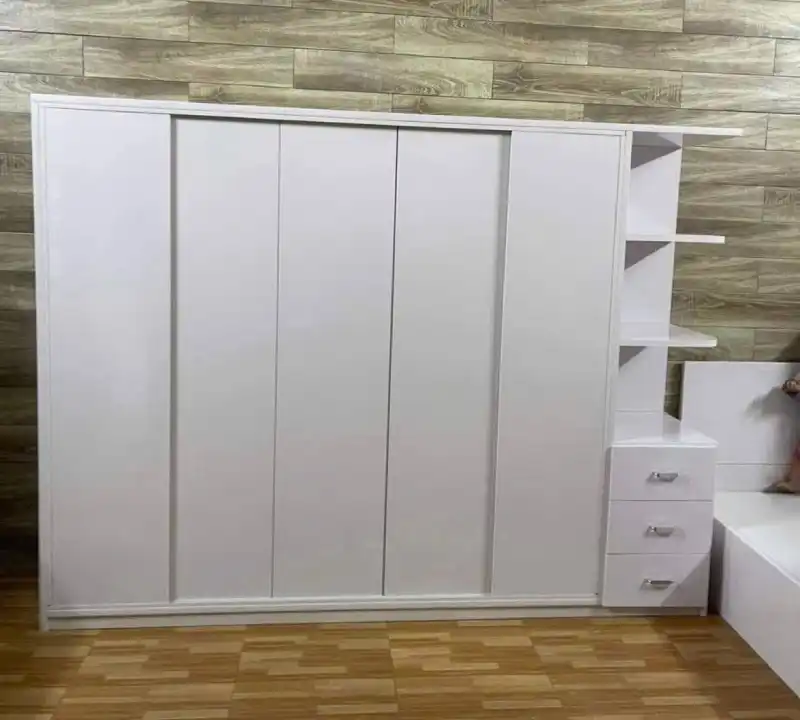 Tủ nhựa quần áo 5 cánh lùa kèm 1 kệ đơn giản Đài Loan Chin Huei CH-TCL10 màu trắng