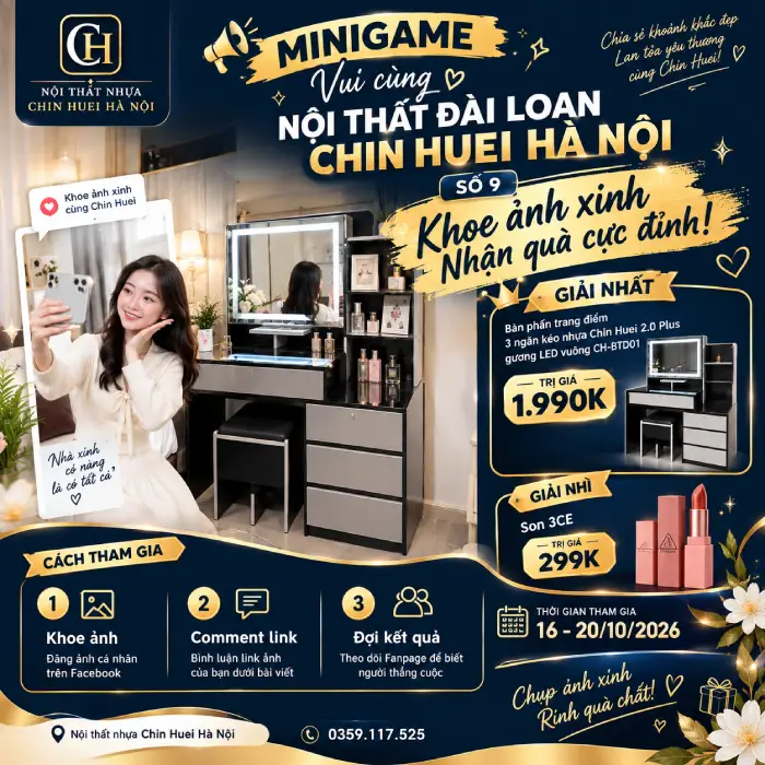 Minigame Vui cùng Nội thất Đài Loan Chin Huei Hà Nội số 9